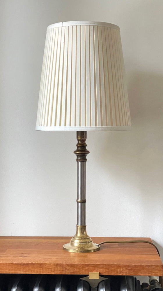 Image 1 of Stahl- und Messinglampe aus den 1970er Jahren