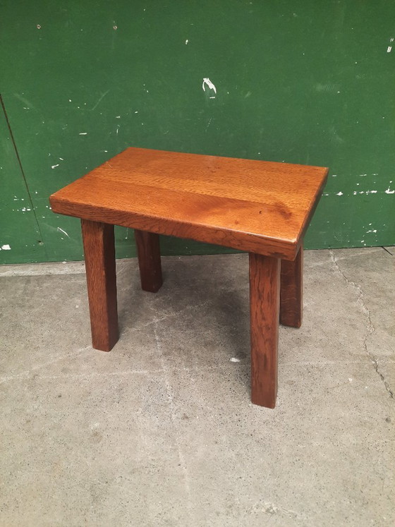 Image 1 of Set of two brutalist style tables, oak
