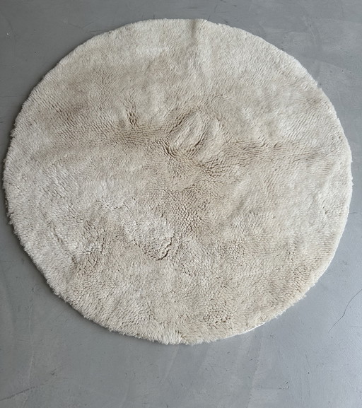 Round unique Béni ouarain rug 100% handmade 