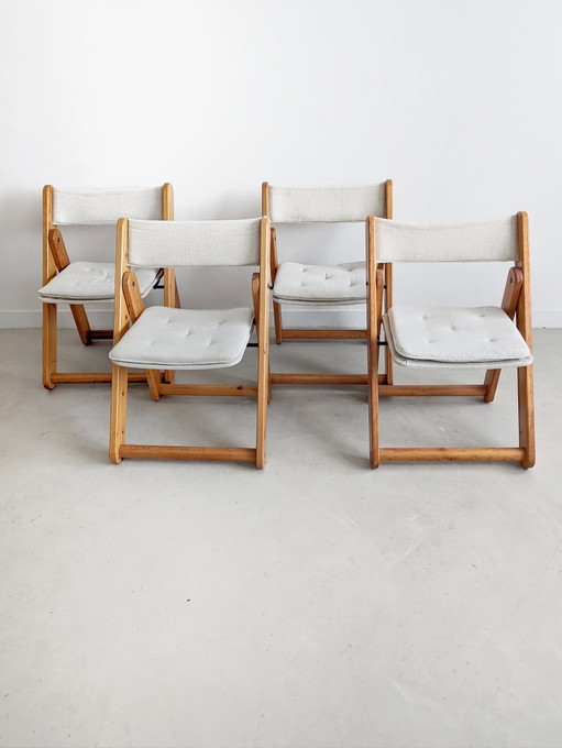 Juego de cuatro sillas plegables «Kon-Tiki» de Gillis Lundgren para Ikea, década de 1970 