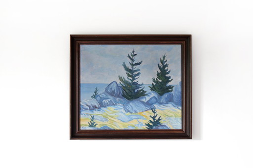 Peinture à l'huile postimpressionniste danoise par E.S.