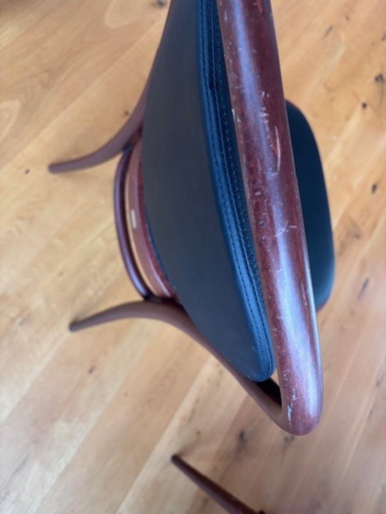 Image 1 of Sedie da caffè THONET 215 P in faggio curvato/mogano e pelle nappa nera