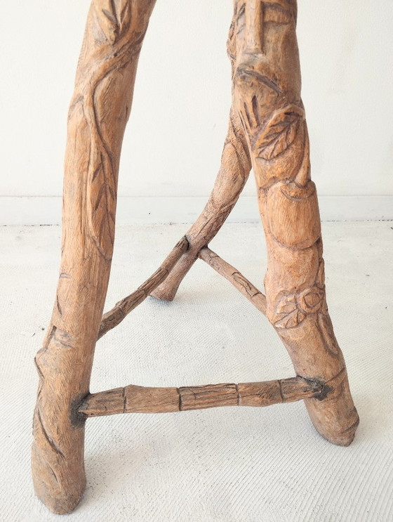 Image 1 of Satz von drei brutalistischen Barhockern, um 1970