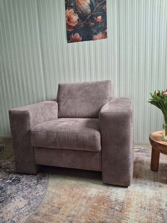 Image 1 of Luxurious armchair / 1-seater sofa in brushed leather, new