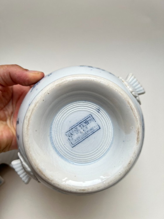 Image 1 of Antiguo U&C Sarreguemines Passe Temps Sopa Tureen Écuelle Loza Francesa Terre de Fer Faience Faience