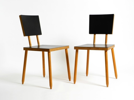 Image 1 of Twee zeldzame demontabele multiplex stoelen van Axel Kufus Model Stöcke voor Atoll