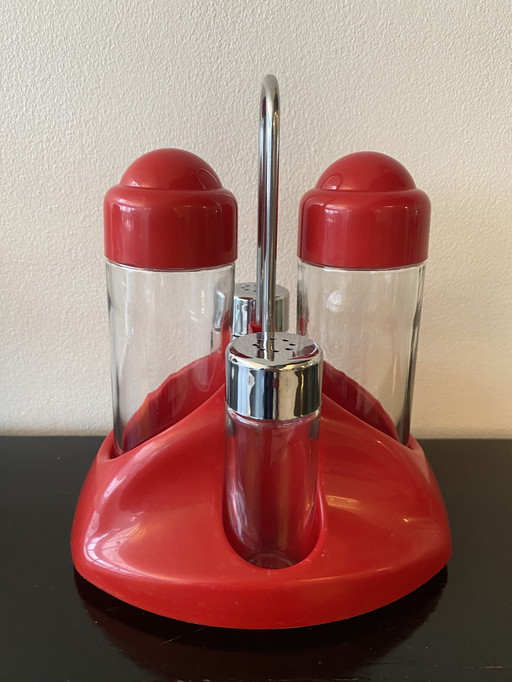 Aceitera y vinagrera de plástico vintage