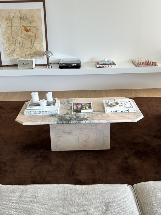 Image 1 of Table basse vintage en marbre, Italie, années 1980