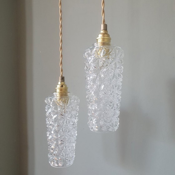 Set Lampade a sospensione Vintage Texture Vetro - Design Mid-century. – Metal (photo 17 of 20)