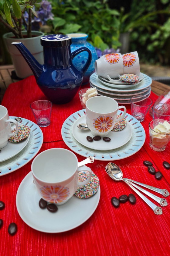 Image 1 of Melitta Germania 5x piatti-tazza in porcellana bianca (10)