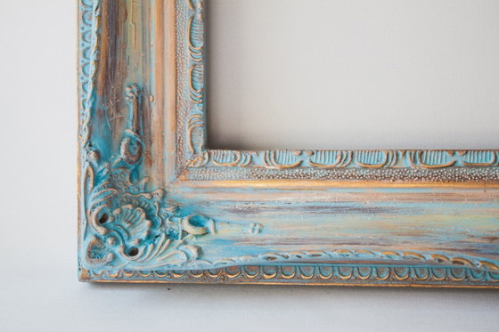 Image 1 of Handgemaakte vintage barokke houten lijst in Lodewijk XVI-stijl. Uniek exemplaar. Exclusieve kleur.