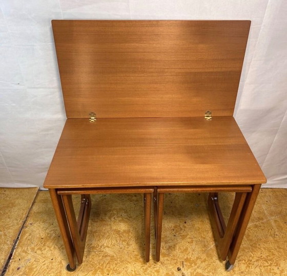 Image 1 of Mid Century Retro Teak Coffee Table / Nest of Tables by McIntosh Circa 1960  A stunning and highly practical mid century modern 