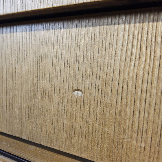 Image 1 of Vintage Ash Wood Fine Veneer Sideboard / Sideboard Erich Stratmann Oldenburger Werkstätten, Drawers and Cabinet