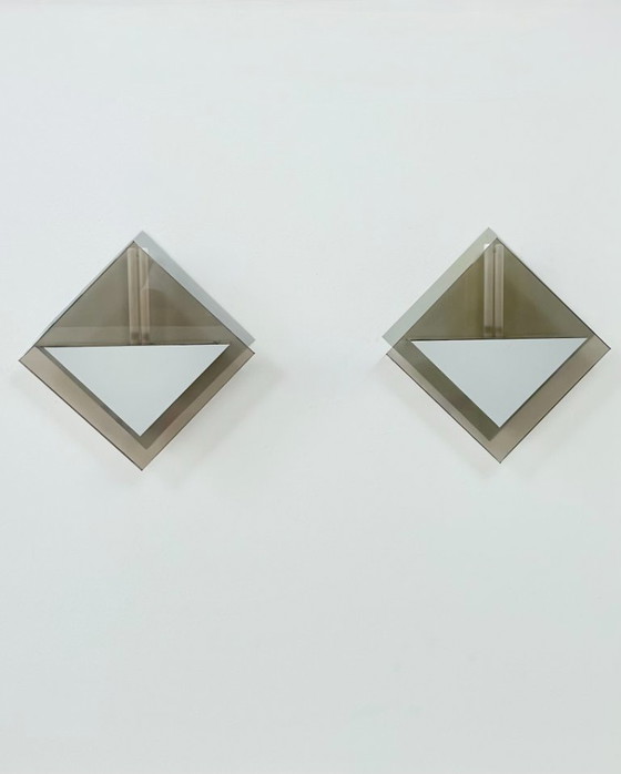 Image 1 of Coppia di applique vintage Verre Lumière Studio, modello 20623, Francia, 1980