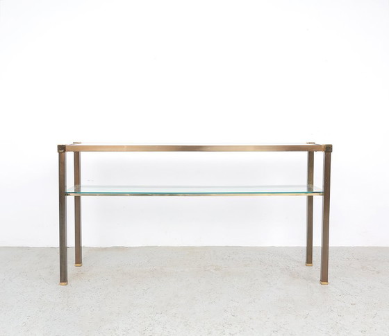 Image 1 of Consolle in ottone e vetro, anni '70