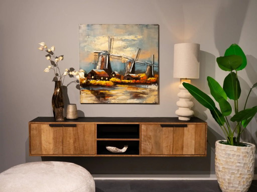 3D Metaalkunst - Windmolens – RT Design, wandkast, Wood, Modern
