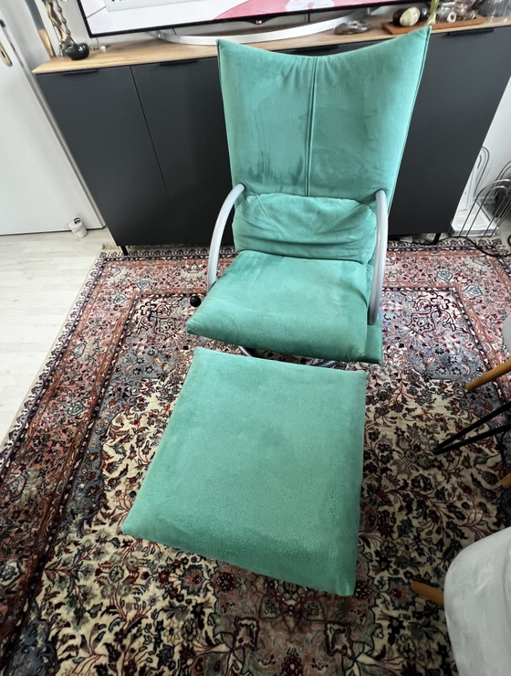 Image 1 of Rolf Benz BMP 418 Torino fauteuil, loungestoel met voetenbank, bank, relaxfauteuil