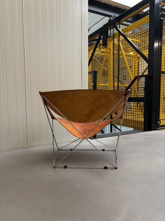 2 chaises Butterfly Artifort, Fauteuils d'appoint, Cuir, Orange (photo 5 sur 15)