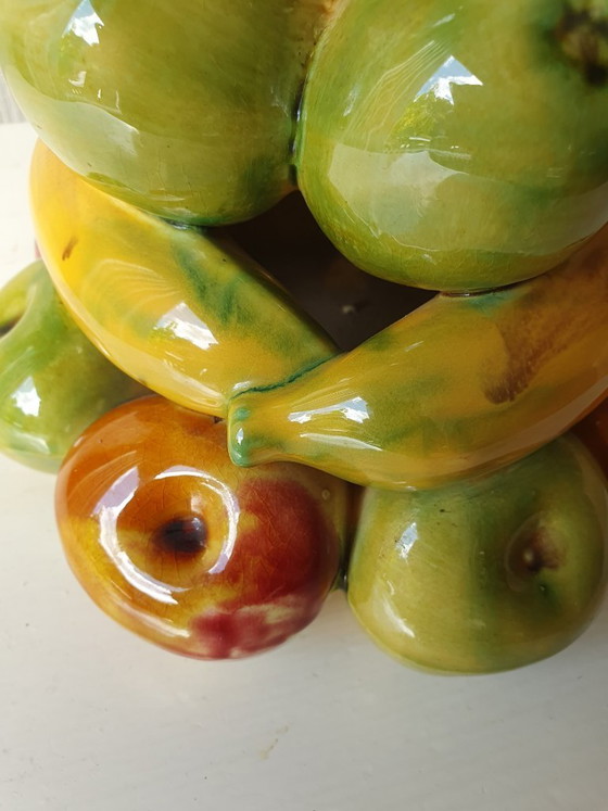 Image 1 of Torre di frutta in ceramica, ceramica portoghese, decorazione vintage