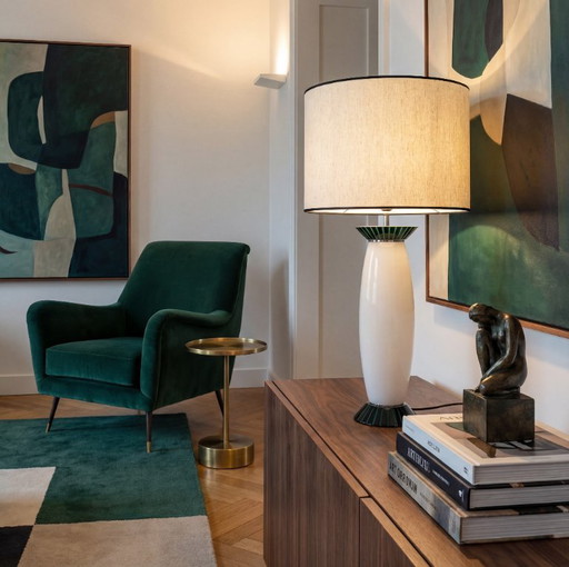 Lampada da tavolo grande in vetro di Murano VeArt, Italia anni '80