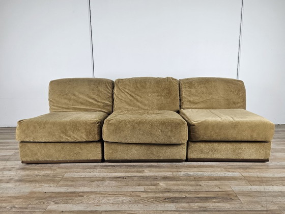 Image 1 of Three fabric lounge chairs 70s