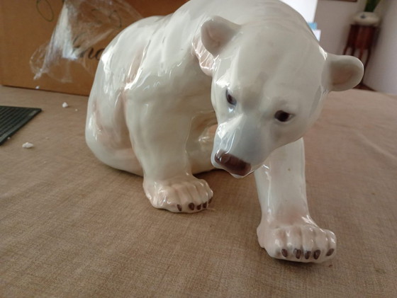 Image 1 of Large porcelain polar bear by Bing & Grondhal B&G from 1857
