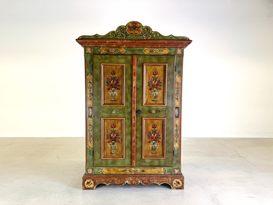 Image 1 of Farmhouse cabinet Voglauer country house cabinet hand-painted green