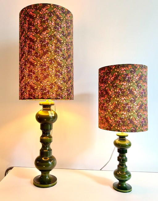 Set di 2 lampade a pagoda Wächtersbach - anni '60 con paralume moderno