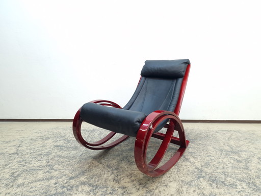 Poltronova Sgarsul sedia a dondolo poltrona di design poltrona in pelle rarità vintage 