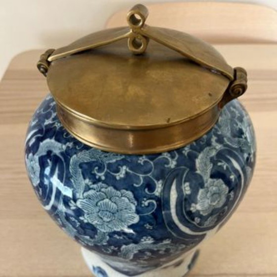 Porcelain Vase with Brass Lid by Asiatides Paris (photo 7 of 10)