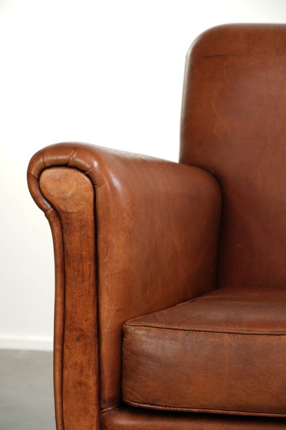 2x Fauteuils en cuir de mouton beaux et confortables avec de belles couleurs et un design intemporel (photo 11 of 14)