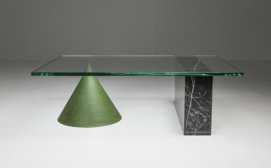 Kono salontafel van Lella en Massimo Vignelli – Casigliani, Glass, Copper (photo 6 of 11)