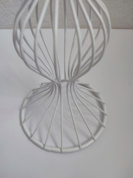 Image 1 of Set of three candlesticks candle holder white wire