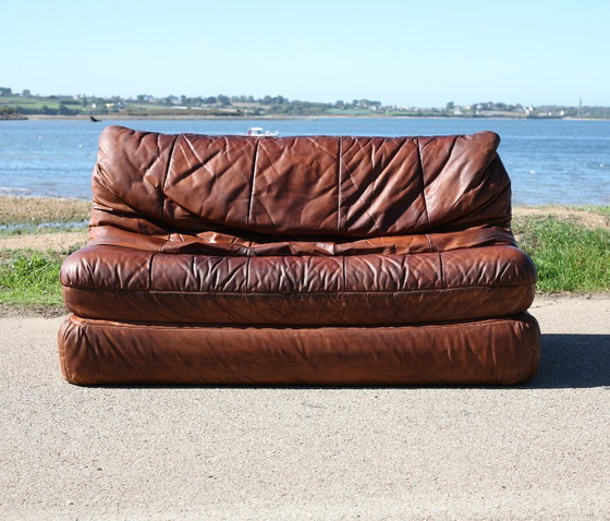 Canapé cuir vintage années 70 convertible – Canapés 2 places, Leather (photo 6 of 24)