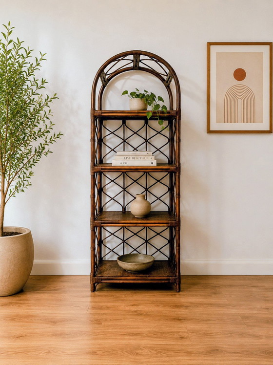 Enfilade et étagères vintage en rotin – Buffet bas, Rattan, Wood (photo 4 of 5)