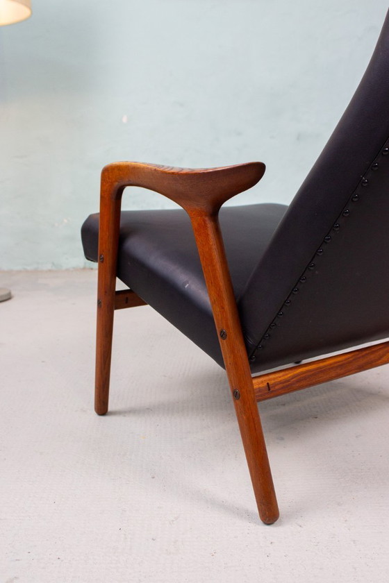 Image 1 of Fauteuil vintage Yngve Ekström, style Easy Chair, en chêne, milieu du siècle, années 60