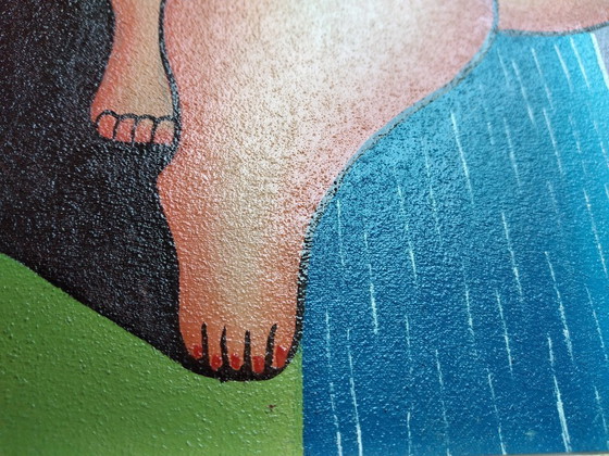 Image 1 of Pittura di donna grassa con frutta.