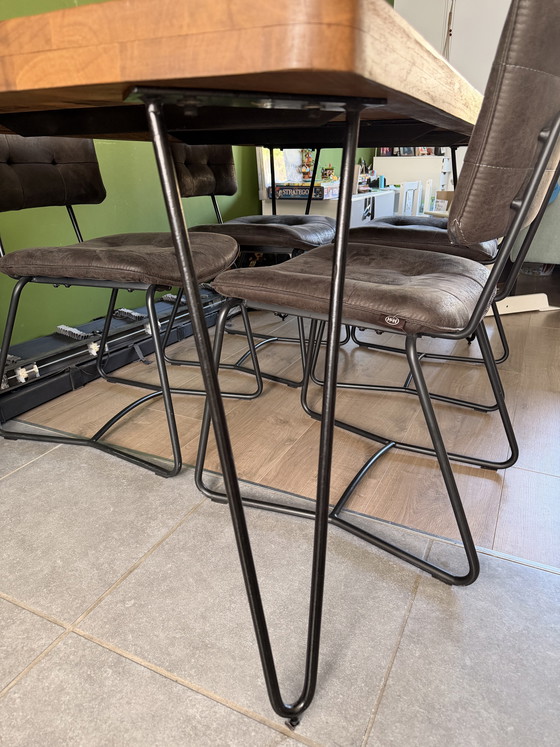 Image 1 of Mango wood dining table 180x90 cm - industrial - 5 cm thick top