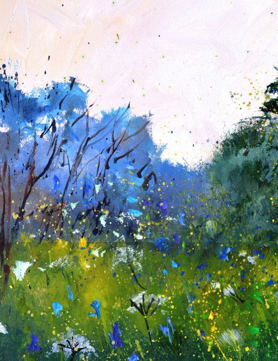 Image 1 of Witte en blauwe wilde bloemen