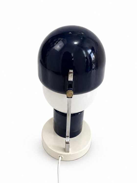 Image 1 of Mid-Century Italian G.C.M.E. Table Lamp - Blue & Chrome Space Age - 1960s