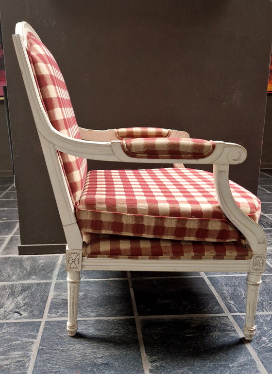 Image 1 of Chaise élégante à carreaux, confort d'assise parfait