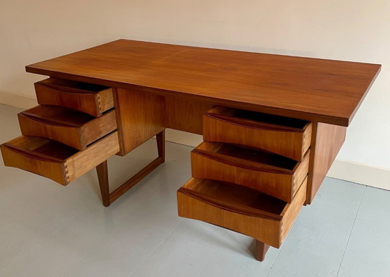 Image 1 of Vintage Danish Teak Executive Desk – Omann Jun / Vodder Style