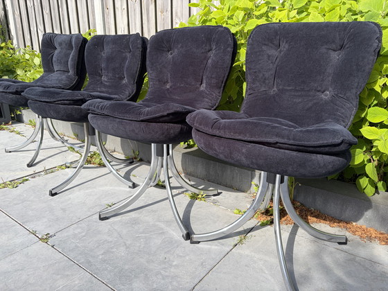 Image 1 of 4 fauteuils pivotants vintage Gastone Rinaldi des années 1970