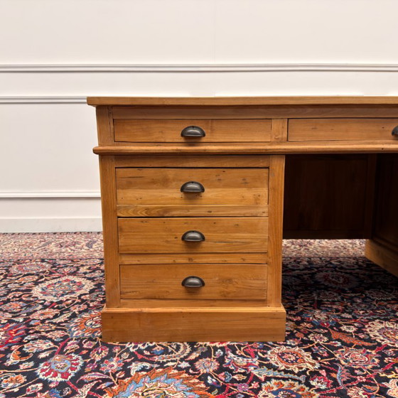 Grand Bureau Anglais Classique avec Panneau Arrière – Bureaux, Métal, Bois (photo 10 of 20)