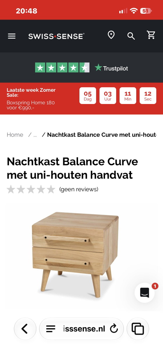 2 Tables de nuit comme neuves, prix neuf € 390,- par pièce – Swiss Sense, Wood (photo 6 of 6)