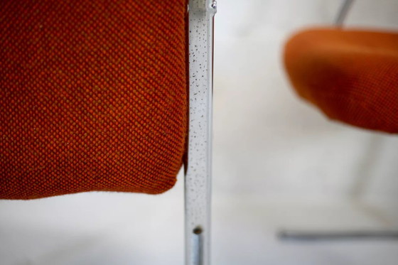 Image 1 of 4x Fauteuils "Space Age", Piètement Acier Chromé, Revêtement