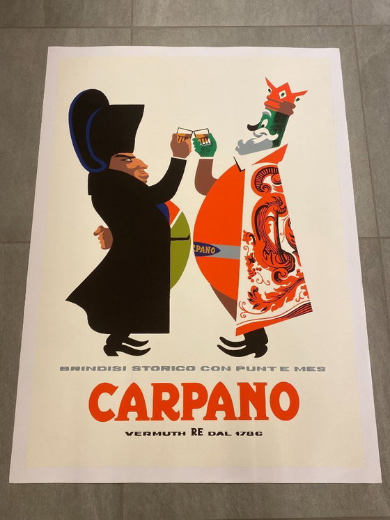 Image 1 of  Armando Testa, ca. Jaren 60 - CARPANO (Brindisi con Napoleone) - Originele vintage poster