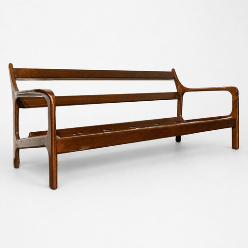 Sofá vintage de 3 plazas con estructura de teca de la década de 1960. – 3 5 zitsbanken, Wood (photo 2 of 5)