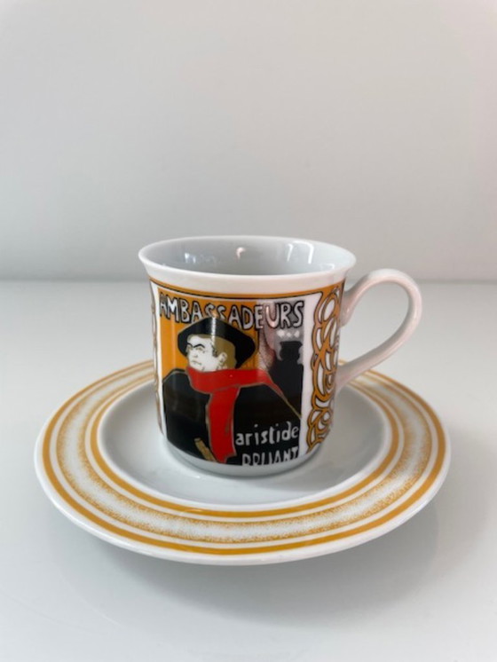 Image 1 of 5x Tazze e piattini Art Déco d'epoca (Lautrec)