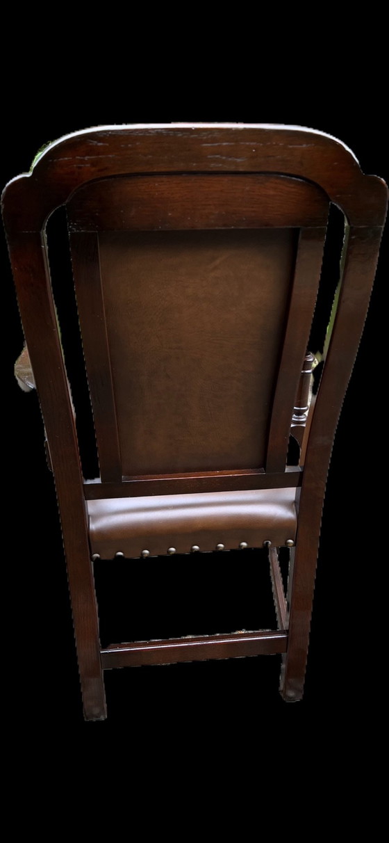 4 sillones de comedor ingleses de cuero, Sillas de comedor, Metal, Negro (foto 4 de 5)